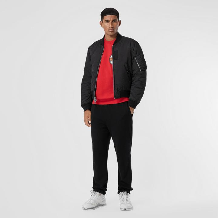 Burberry Burberry Reversible Monogram Econyl Jacquard Bomber Jacket, Black