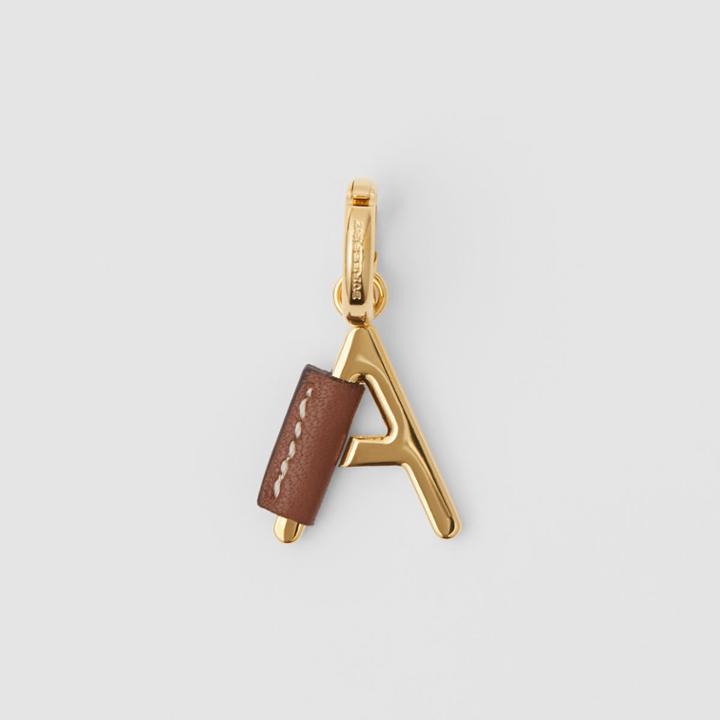Burberry Burberry Leather-wrapped 'a' Alphabet Charm, Brown