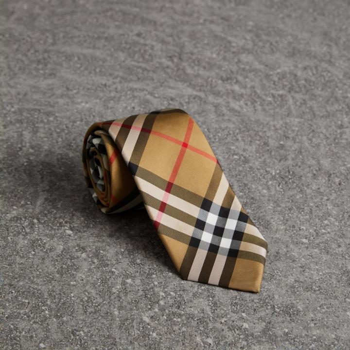 Burberry Burberry Modern Cut Vintage Check Silk Tie, Yellow