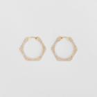 Burberry Burberry Crystal Detail Gold-plated Nut Hoop Earrings, Yellow