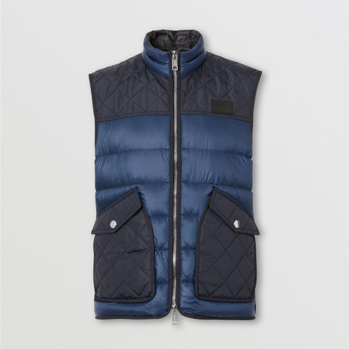 Burberry Burberry Logo Appliqu Lightweight Puffer Gilet, Size: M, Blue