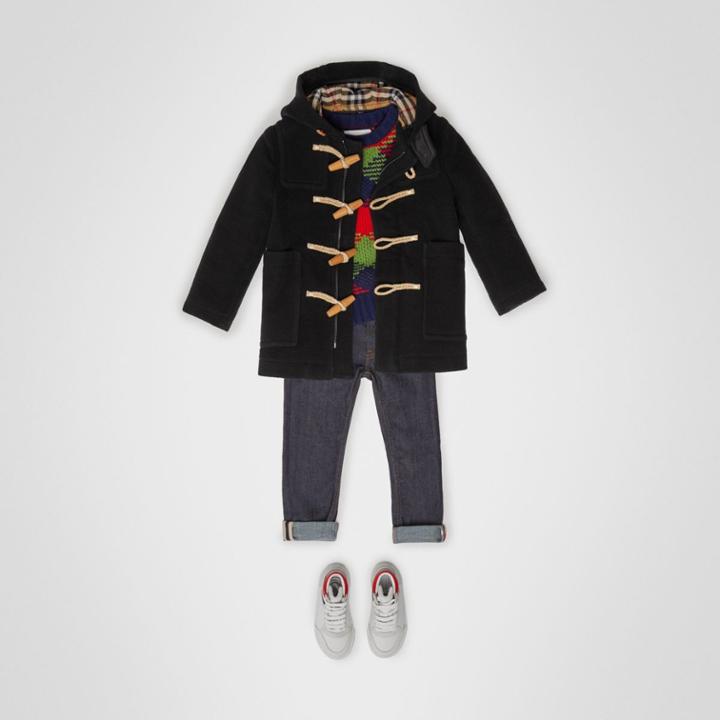 Burberry Burberry Childrens Double-faced Wool Duffle Coat, Size: 6y, Black