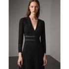 Burberry Burberry Lace Insert Fitted Dress, Size: 02, Black