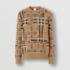 Burberry Burberry Contrast Check Cashmere Jacquard Sweater, Size: L