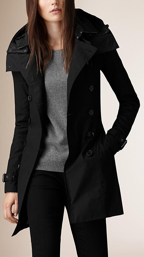 Burberry Hooded Trench Coat With Warmer