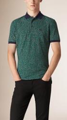 Burberry Brit Abstract Print Piqu Cotton Polo Shirt