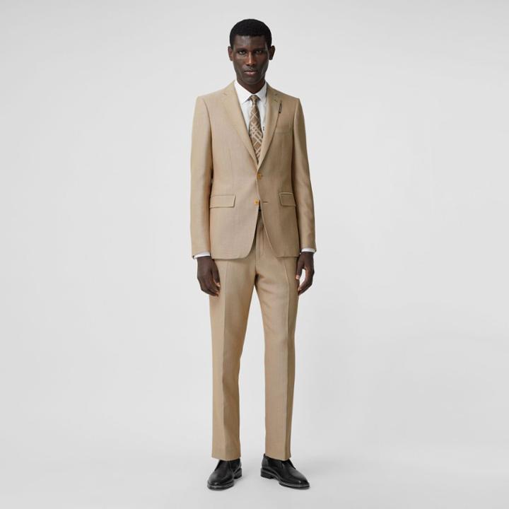 Burberry Burberry Technical Wool Canvas Cropped Tailored Trousers, Size: 42