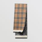 Burberry Burberry Childrens Check And Leopard Merino Wool Jacquard Scarf, Size: Os, Orange
