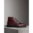 Burberry Burberry Leather Brogue Boots, Size: 41, Red
