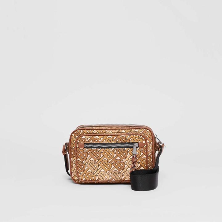 Burberry Burberry Monogram Print And Leather Crossbody Bag, Brown