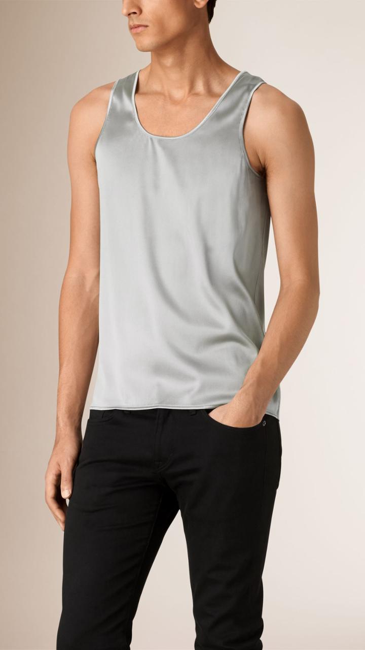 Burberry Burberry Stretch Silk Vest, Size: Xl, Grey