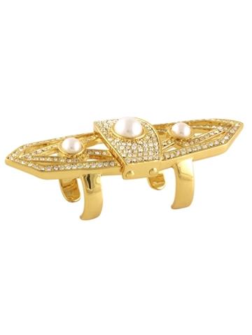 CC Skye Pearl Moon Hinge Ring