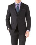 Charles Tyrwhitt Charcoal Slim Fit Hairline Business Suit Wool Jacket Size 38 By Charles Tyrwhitt