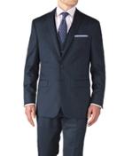 Charles Tyrwhitt Charles Tyrwhitt Airforce Blue Slim Fit Twill Business Suit Wool Jacket Size 36