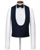 Charles Tyrwhitt Charles Tyrwhitt Navy Tuxedo Wool Waistcoat Size W36