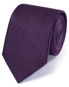  Purple Silk Plain Classic Tie By Charles Tyrwhitt