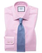  Slim Fit Egyptian Cotton Royal Oxford Pink Dress Shirt Single Cuff Size 15/34 By Charles Tyrwhitt