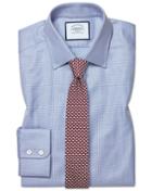  Extra Slim Fit Egyptian Cotton Chevron Sky Blue Dress Shirt French Cuff Size 14.5/32 By Charles Tyrwhitt