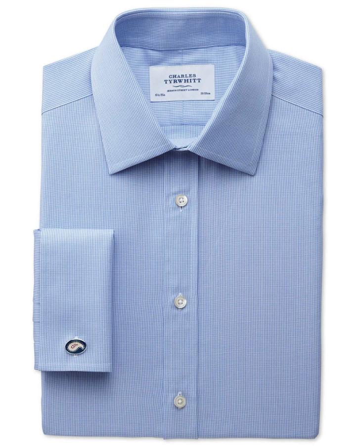 Charles Tyrwhitt Charles Tyrwhitt Classic Fit Oxford Sky Blue Cotton Dress Shirt Size 15/33
