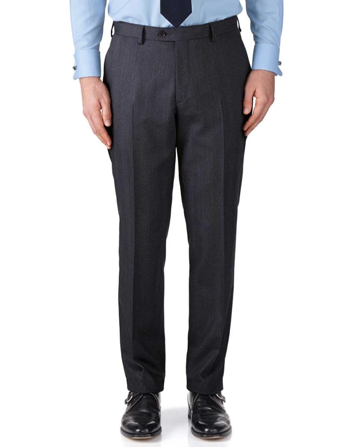 Charles Tyrwhitt Charles Tyrwhitt Charcoal Classic Fit Herringbone Business Suit Trousers
