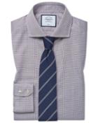  Slim Fit Cutaway Collar Non-iron Cotton Stretch Berry Dress Shirt Single Cuff Size 14.5/32 By Charles Tyrwhitt