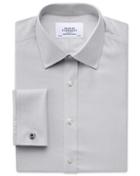 Charles Tyrwhitt Charles Tyrwhitt Slim Fit Non-iron Twill Grey Cotton Dress Shirt Size 14.5/32