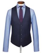  Navy Adjustable Fit Jaspe Business Suit Wool Vest Size W36 By Charles Tyrwhitt