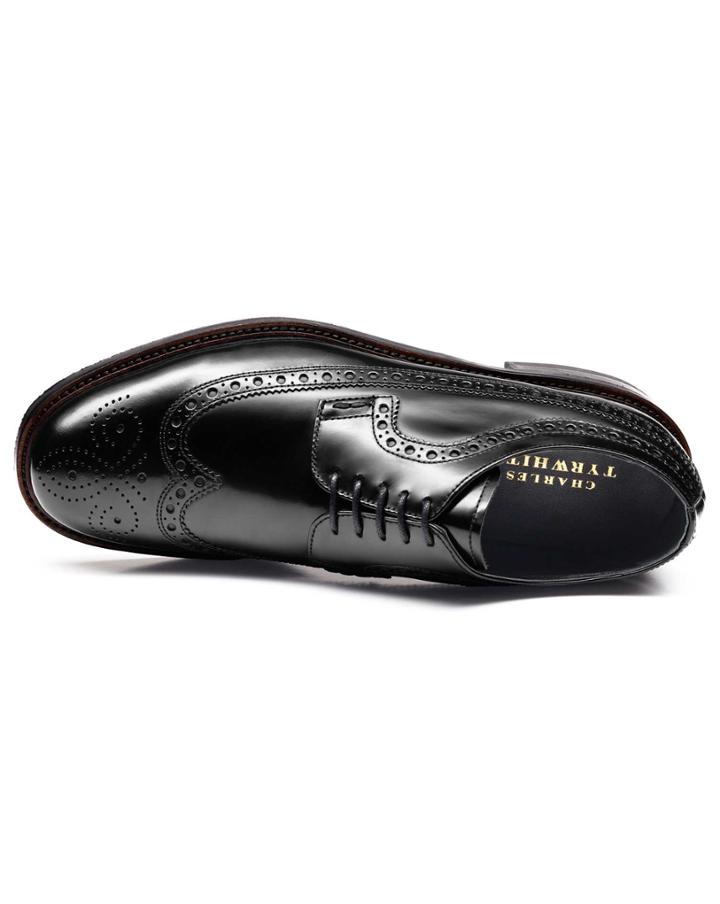 Charles Tyrwhitt Charles Tyrwhitt Black Brunswick Wingtip Brogue Derby Shoes