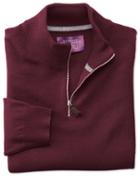 Charles Tyrwhitt Wine Cashmere Zip Neck Sweater Size Medium By Charles Tyrwhitt