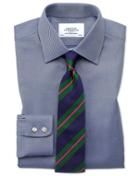  Slim Fit Egyptian Cotton Cavalry Twill Navy Blue Dress Shirt French Cuff Size 15/34 By Charles Tyrwhitt