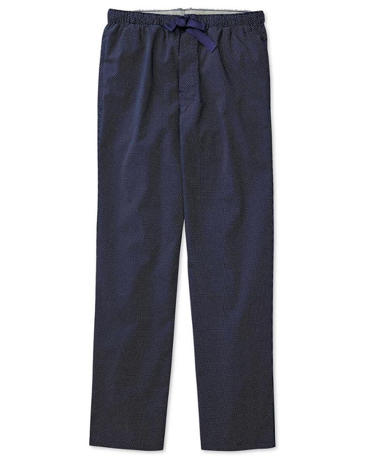 Charles Tyrwhitt Navy Dot Brushed Cotton Pyjama Pants Size Large By Charles Tyrwhitt