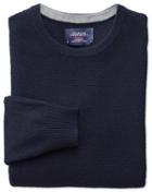 Charles Tyrwhitt Navy Merino Cotton Crew Neck Wool Sweater Size Medium By Charles Tyrwhitt