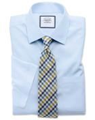 Charles Tyrwhitt Classic Fit Non-iron Poplin Short Sleeve Sky Blue Cotton Dress Shirt Size 15.5/short By Charles Tyrwhitt