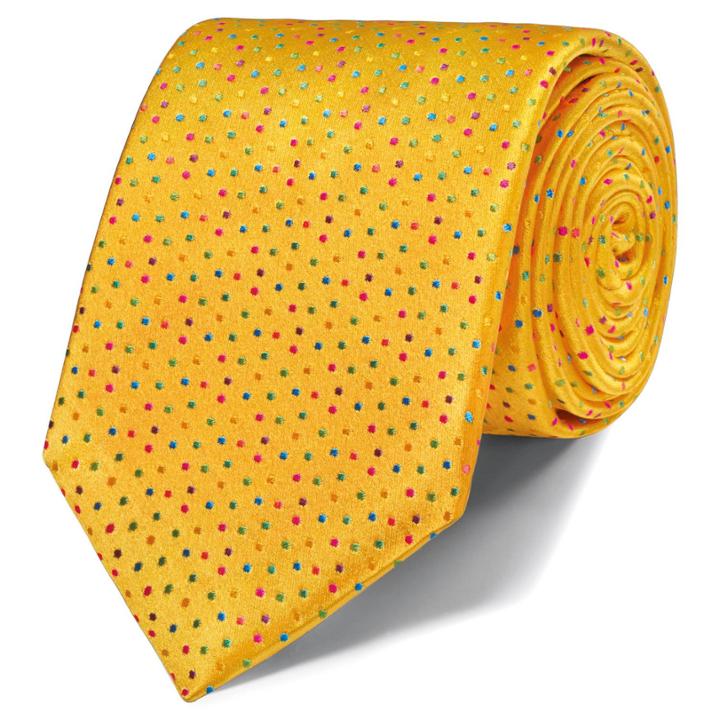 Charles Tyrwhitt Charles Tyrwhitt Luxury Gold Multi Spot Tie