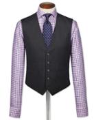 Charles Tyrwhitt Charles Tyrwhitt Charcoal End-on-end Business Suit Wool Waistcoat Size W38