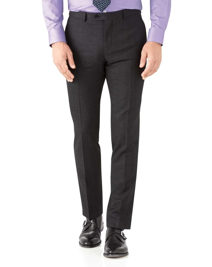 Charles Tyrwhitt Charcoal Slim Fit Hairline Business Suit Wool Pants Size W30 L38 By Charles Tyrwhitt