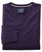 Charles Tyrwhitt Purple Merino Wool Crew Neck Sweater Size Medium By Charles Tyrwhitt
