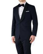 Charles Tyrwhitt Navy Slim Fit Shawl Collar Tuxedo Wool Jacket Size 40 By Charles Tyrwhitt