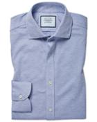  Extra Slim Fit Travel Blue Cotton Dress Shirt Single Cuff Size 14.5/32 By Charles Tyrwhitt