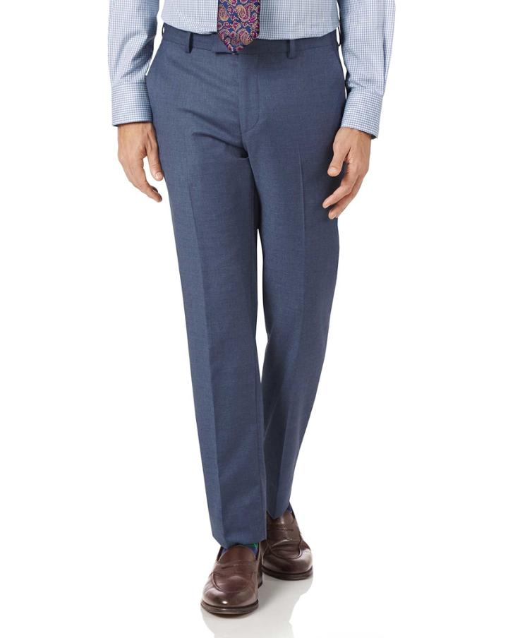 Charles Tyrwhitt Airforce Blue Slim Fit Cross Hatch Weave Italian Suit Wool Pants Size W30 L38 By Charles Tyrwhitt