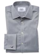 Charles Tyrwhitt Classic Fit Non-iron Puppytooth Dark Grey Cotton Dress Shirt French Cuff Size 15.5/33 By Charles Tyrwhitt