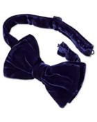 Charles Tyrwhitt Blue Cotton Velvet Luxury Ready-tied Bow Tie By Charles Tyrwhitt