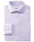 Charles Tyrwhitt Charles Tyrwhitt Slim Fit Spread Collar Non-iron Mouline Stripe Lilac Shirt