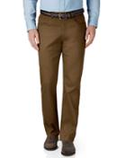Charles Tyrwhitt Charles Tyrwhitt Brown Classic Fit Stretch Pique 5 Pocket Cotton Tailored Pants Size W32 L30