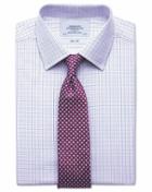 Charles Tyrwhitt Charles Tyrwhitt Extra Slim Fit Two Colour Check Pink & Blue Cotton Dress Shirt Size 14.5/33