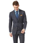  Airforce Blue Slim Jaspe Business Suit Wool Jacket Size 36 By Charles Tyrwhitt