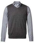  Charcoal Merino Wool Sweater Vest Size Medium By Charles Tyrwhitt