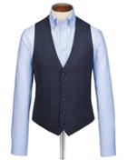  Blue Adjustable Fit Jaspe Business Suit Wool Vest Size W44 By Charles Tyrwhitt
