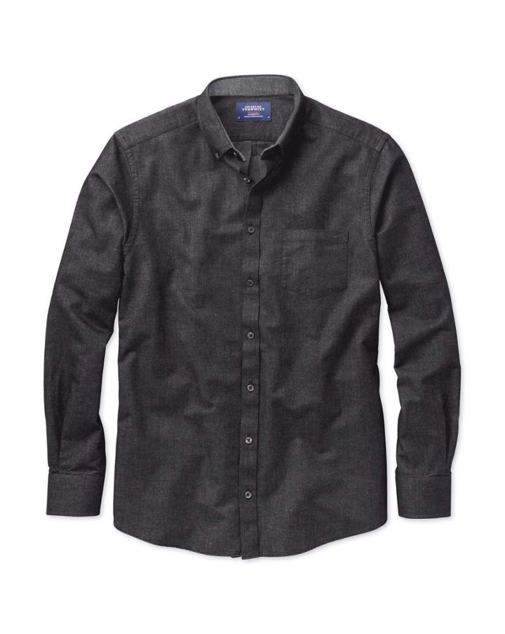 Charles Tyrwhitt Charles Tyrwhitt Classic Fit Washed Oxford Grey Shirt