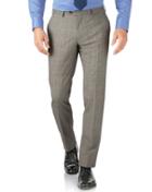 Charles Tyrwhitt Charles Tyrwhitt Grey Prince Of Wales Check Slim Fit Panama Business Suit Wool Pants Size W32 L32